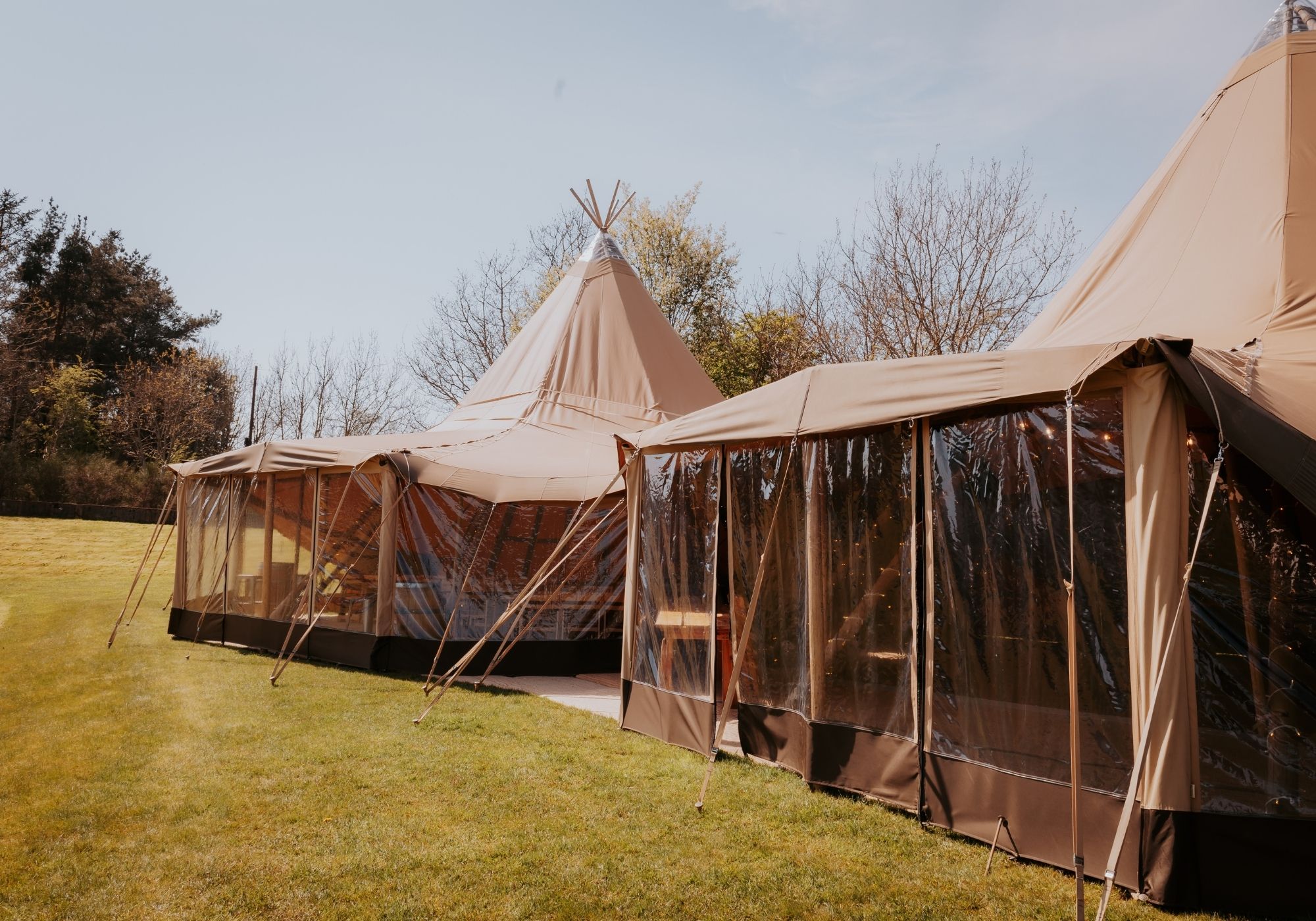Tipi interior decorated for a wedding